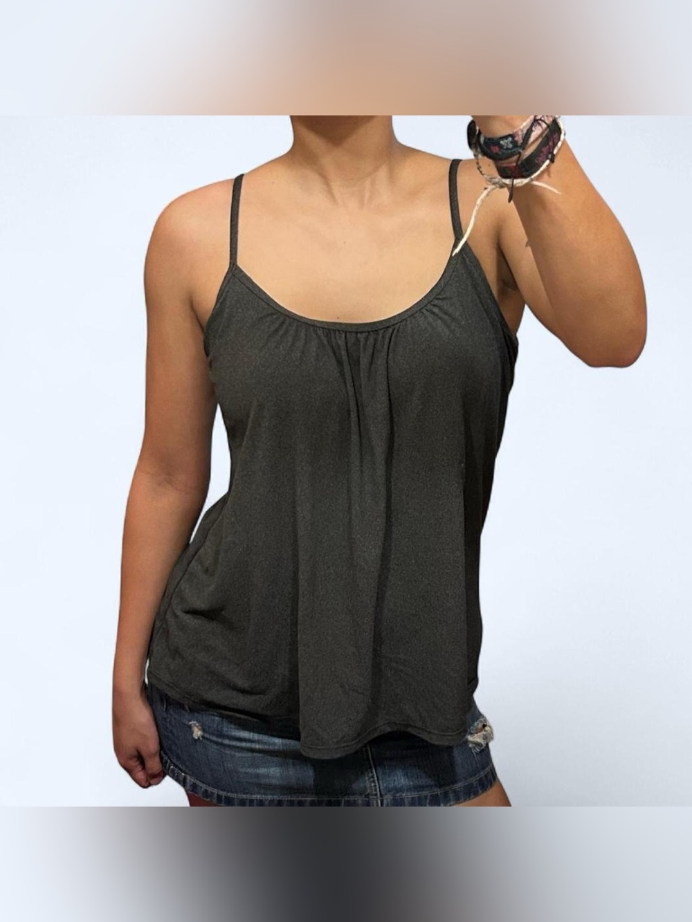 Y2K Grey Grunge Babydoll Top!